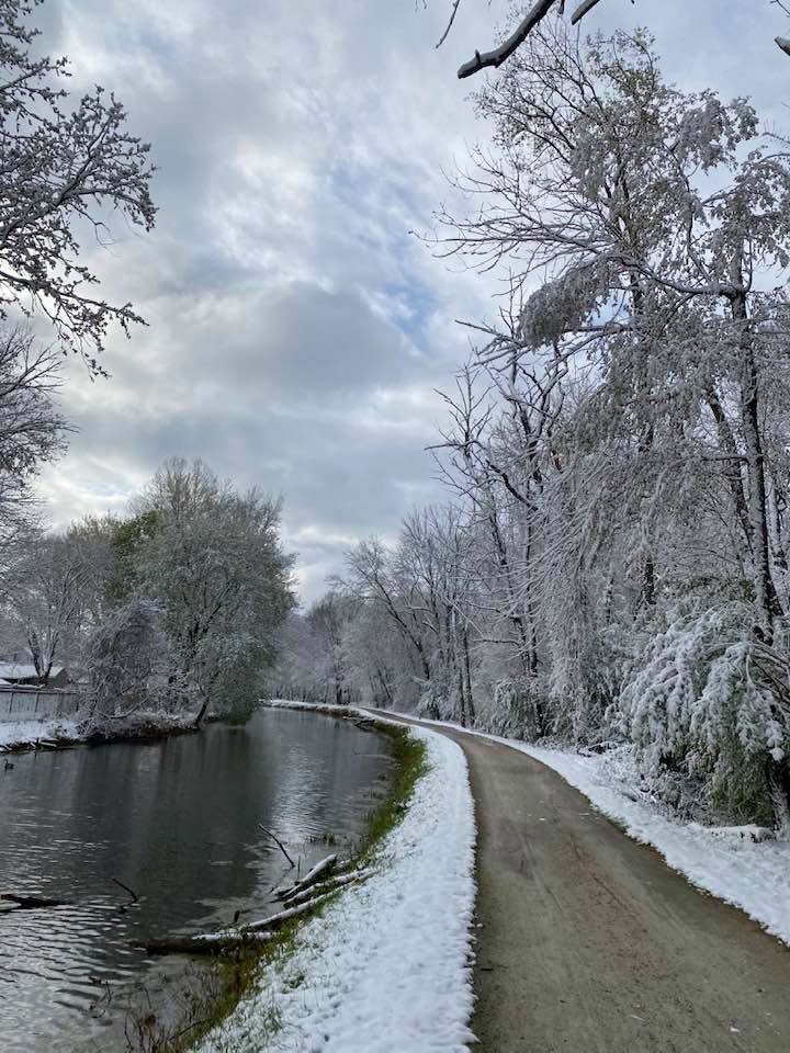 Towpath trail in the snow