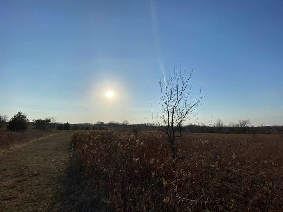 Sun shining on the countryside