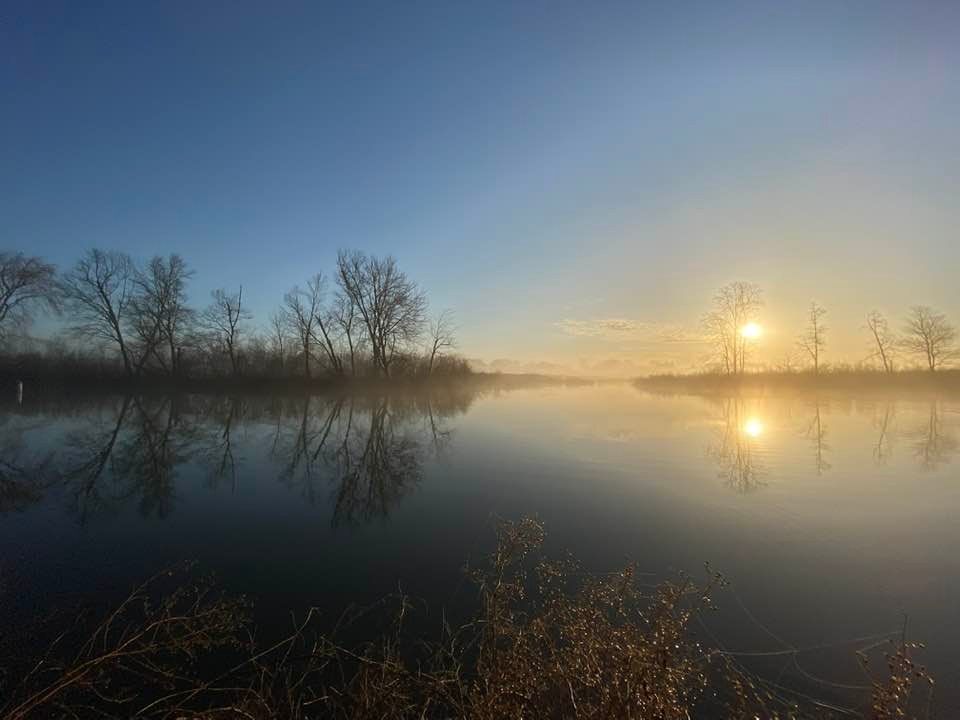 Sunrise across the lake