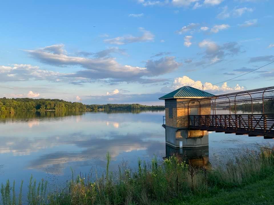 Looking out across the water