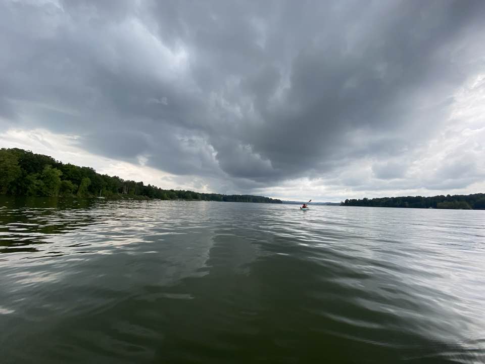 Sailing into the storm in a canoe