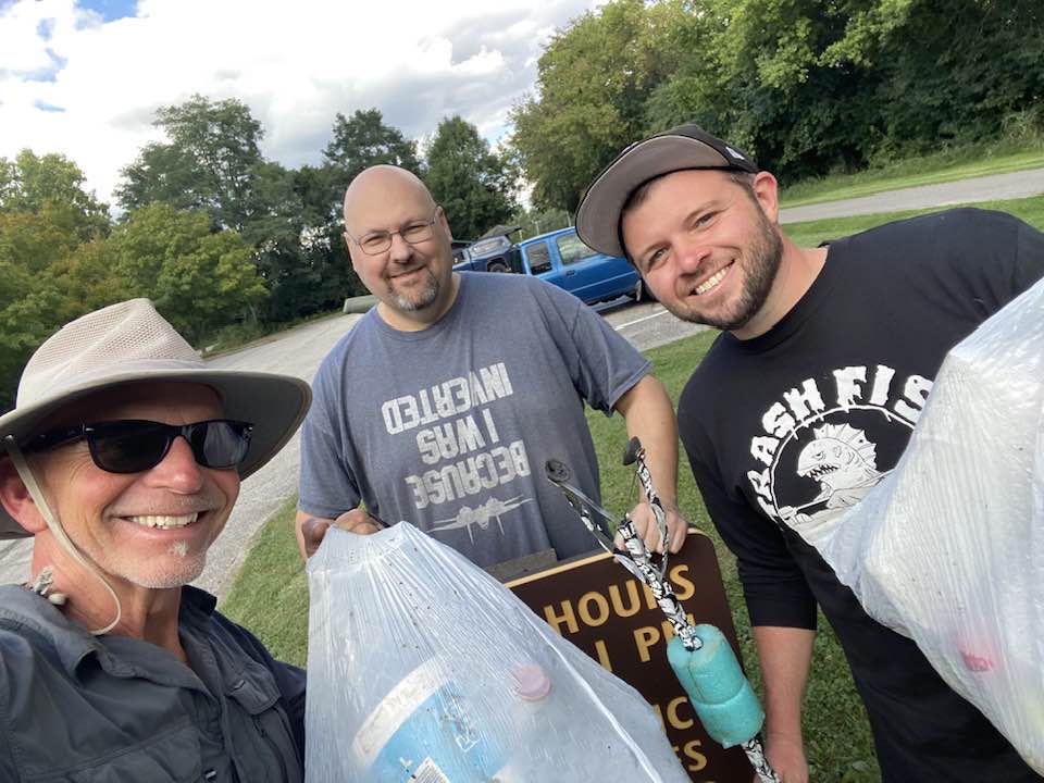 Trash Fish and Dr Murphy with Opa Runs collecting trash