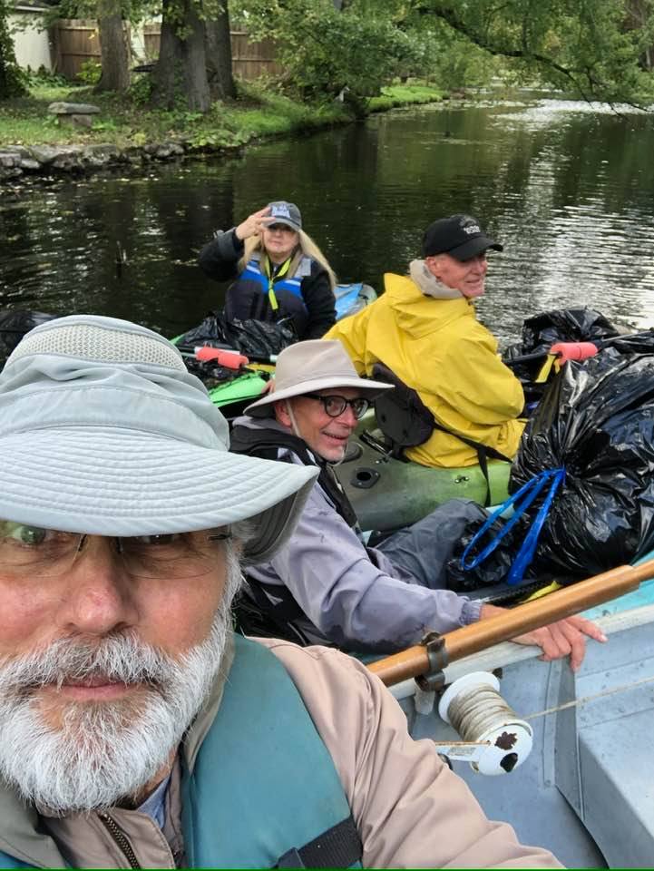 Fun out on the canal today, if a little cool, picking up some trash