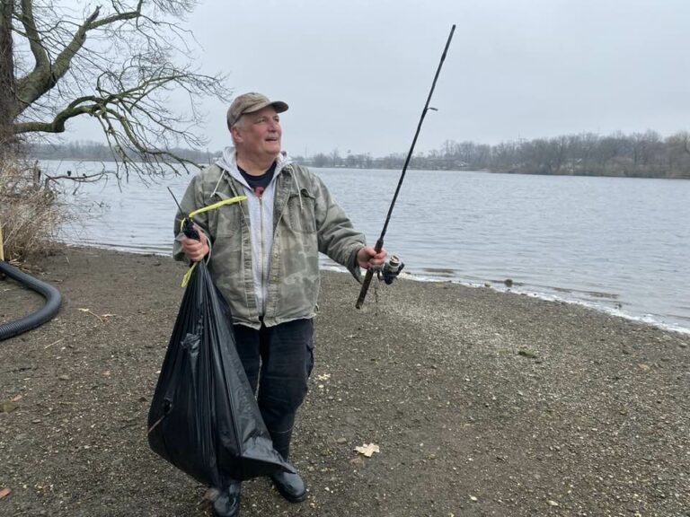 Summit Lake. Thanks Michael for the last minute assist at the booms today. Much appreciated! Your prize? Why that fine rod and about three bags and 45 pounds of trash!