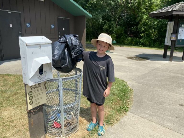 Welcome our newest #riverkeepersohio member Grant! We hit the booms at Summit Lake and picked up a bag from the towpath. He earned his reward and shirt!!!