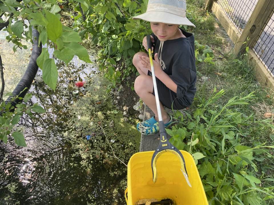 Grant collecting trash