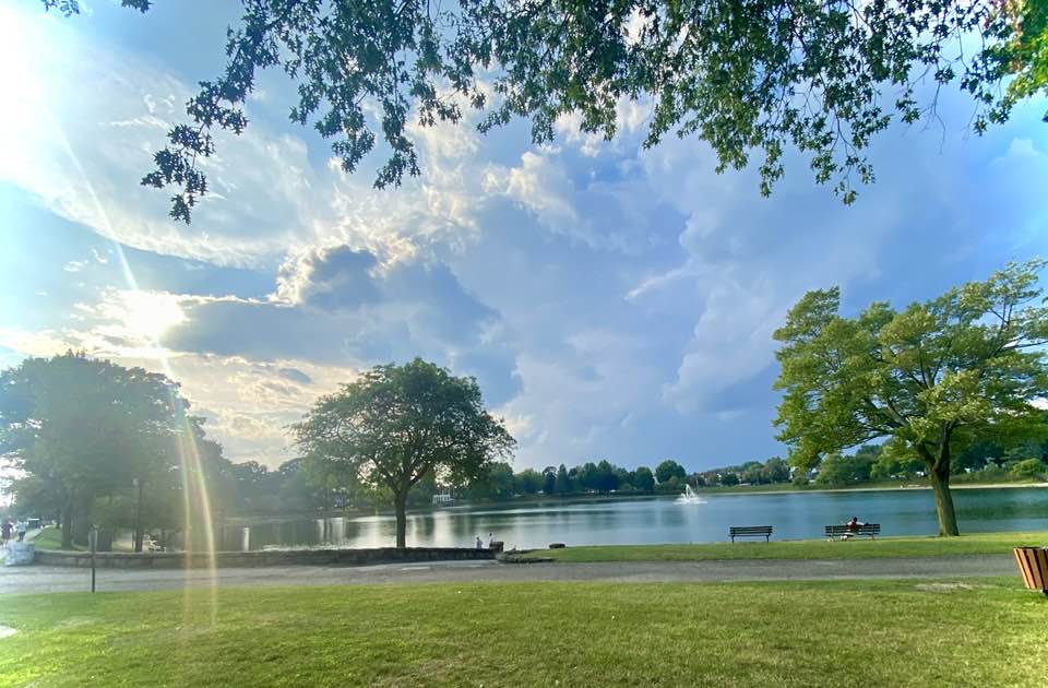 View across the lake