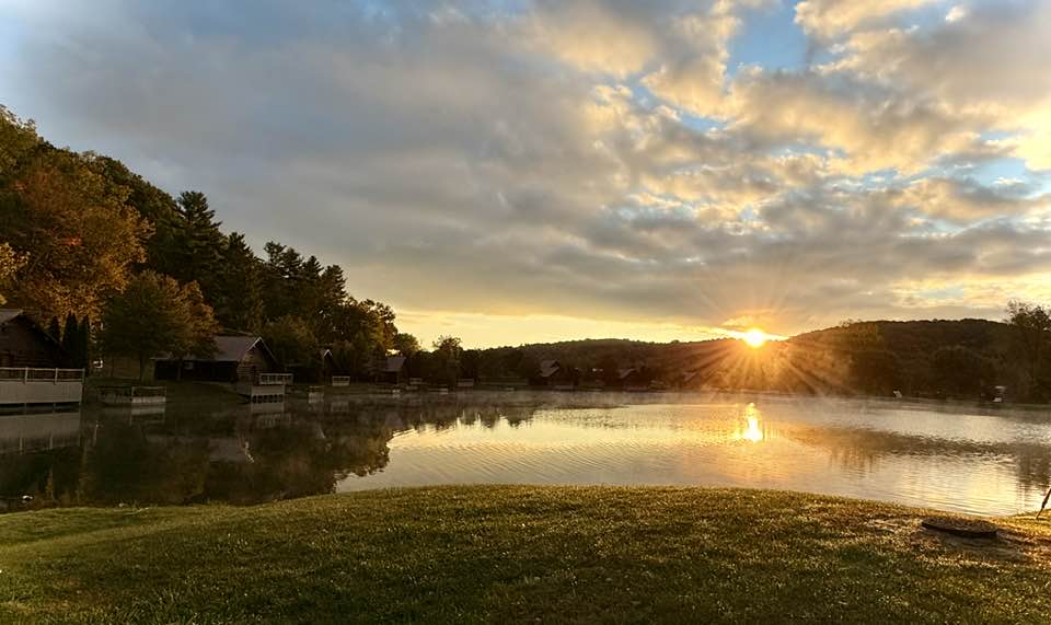 Sunrise over a lake